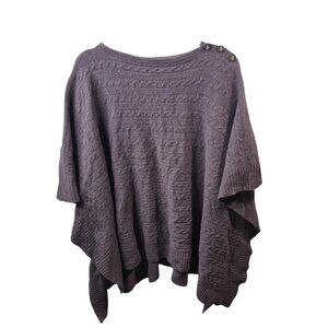 Lauren Ralph Lauren Poncho L/XL Purple Wool Knit Sweater Exclusive